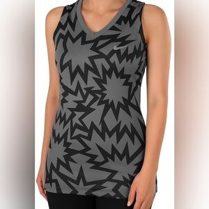 NIKE PRO Kapow Dri Fit Tank Fitted V-Neck Shirt Top Activewear Yoga Running Sz S
